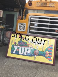 Vintage 7UP WET UN WiLD Green Bottle Submarine w/Frame 150cm x 82cm Big Size (R616)