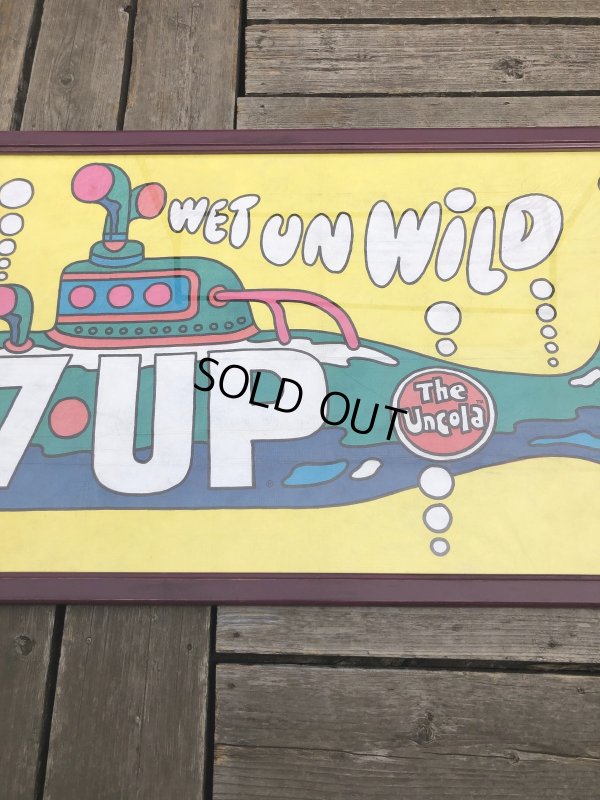 画像11: Vintage 7UP WET UN WiLD Green Bottle Submarine w/Frame 150cm x 82cm Big Size (R616)