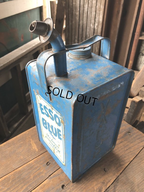 画像2: 50s Vintage ESSO Blue Valor Paraffin Can (R628) 