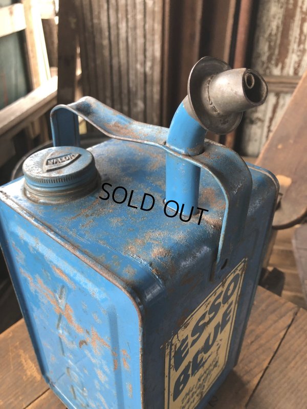 画像13: 50s Vintage ESSO Blue Valor Paraffin Can (R628) 