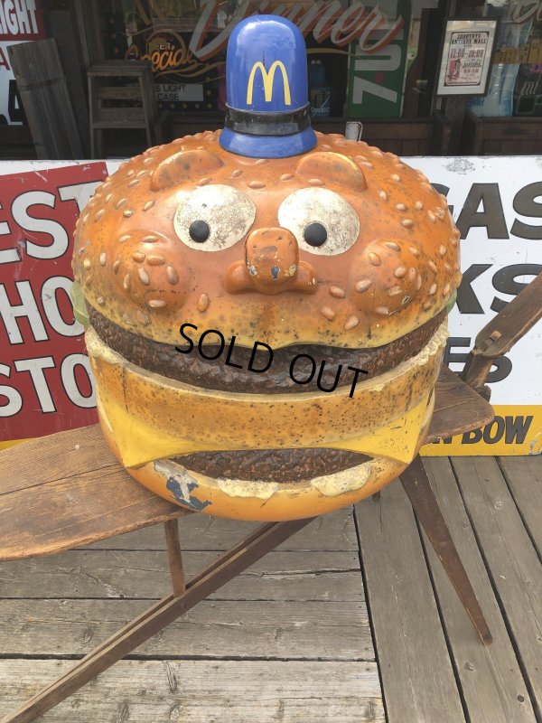 画像1: 70s Vintage Mcdonald's Playland Officer Big Mac Head Statue Huge (R633)