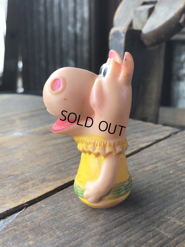 画像4: 70s Vintage Rushton NEW ZOO REVUE Henrietta the Hippo Finger Puppet (R639)