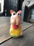 画像1: 70s Vintage Rushton NEW ZOO REVUE Henrietta the Hippo Finger Puppet (R639) (1)