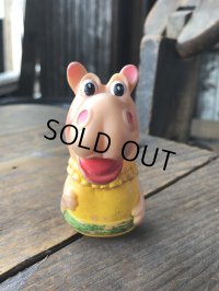 70s Vintage Rushton NEW ZOO REVUE Henrietta the Hippo Finger Puppet (R639)