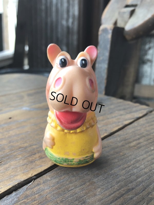 画像1: 70s Vintage Rushton NEW ZOO REVUE Henrietta the Hippo Finger Puppet (R639)