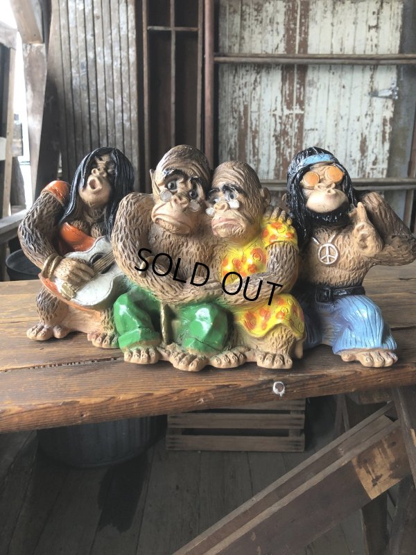 画像1: 70s Universal Statuary Corp V. Kendrick Hippy &amp; Parents Gorilla Figure Statue (R634)