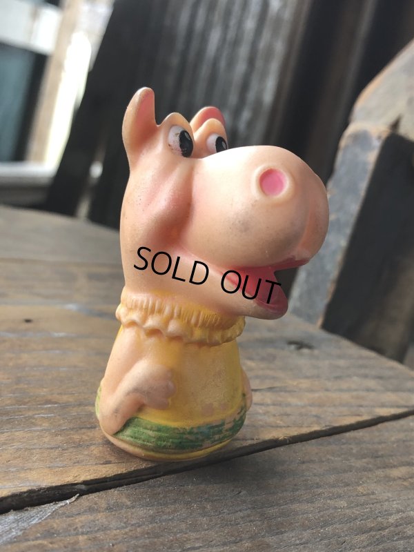 画像2: 70s Vintage Rushton NEW ZOO REVUE Henrietta the Hippo Finger Puppet (R639)