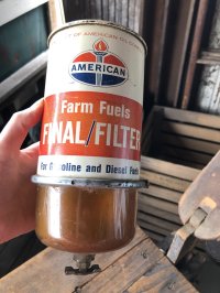 Vintage AMERICAN Oil Co Farm Fuels Final Filter Can (R642)