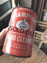 Vintage WORLD'S CHAMPION WATERLESS HAND CLEANER 5lb Can (R641)