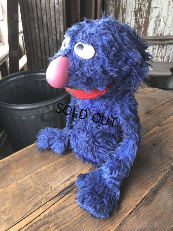 画像2: 70s Vintage Sesame Street Grover Hand Puppet Doll (R663)