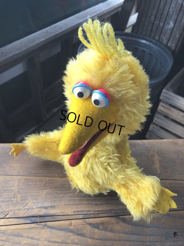 画像2: 80s Vintage Sesame Street Big Bird Hand Puppet Doll (R663)