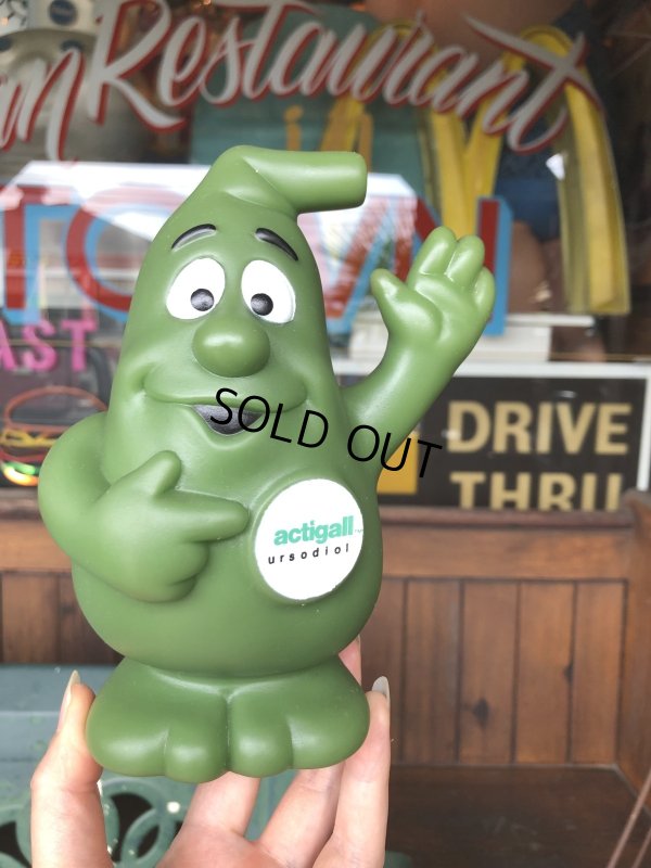 画像1: 80s Vintage Advertising Actigall Ursodiol Gallbladder Mascot Vinyl Doll (R665)