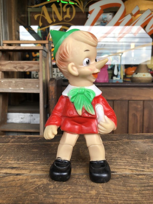 画像11: 60s〜 Vintage Ledraplastic Ledra Disney Pinocchio Squeak Rubber Toy 23cm (R669)