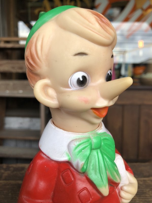 画像7: 60s〜 Vintage Ledraplastic Ledra Disney Pinocchio Squeak Rubber Toy 23cm (R669)