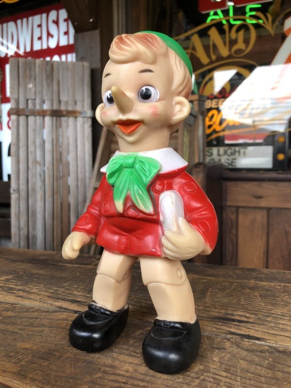 画像10: 60s〜 Vintage Ledraplastic Ledra Disney Pinocchio Squeak Rubber Toy 23cm (R669)