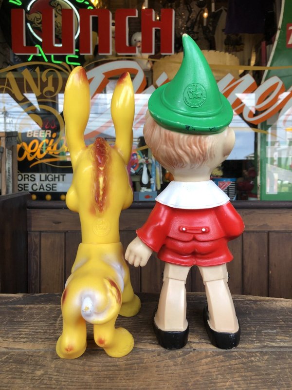 画像18: 60s Vintage Ledraplastic Ledra Disney Pinocchio Lampwick Donkey Squeak Rubber Toy 37cm (R670)