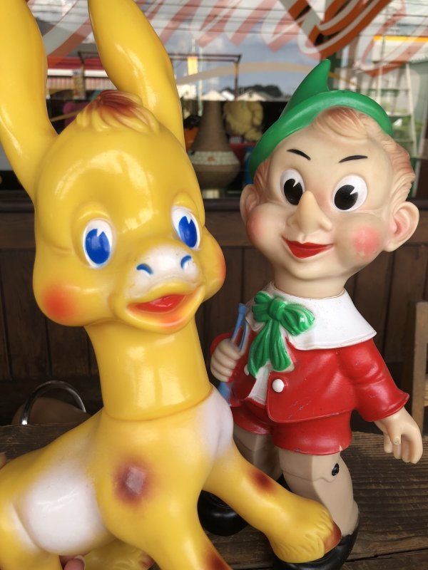 画像17: 60s Vintage Ledraplastic Ledra Disney Pinocchio Lampwick Donkey Squeak Rubber Toy 37cm (R670)