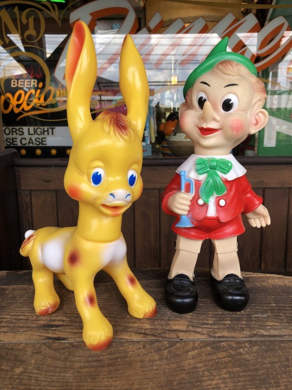画像19: 60s Vintage Ledraplastic Ledra Disney Pinocchio Lampwick Donkey Squeak Rubber Toy 37cm (R670)