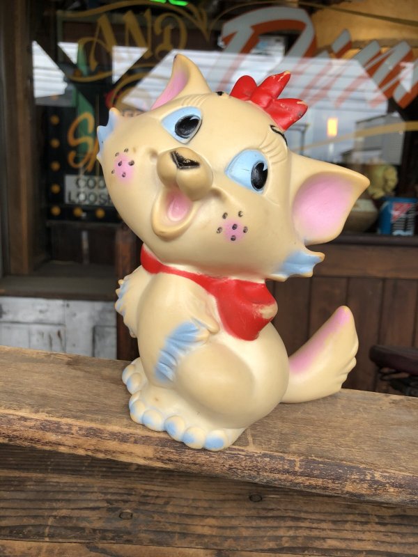 画像1: 60s Vintage Ledraplastic Ledra Disney The Aristocats Marie Squeak Rubber Toy (R670)