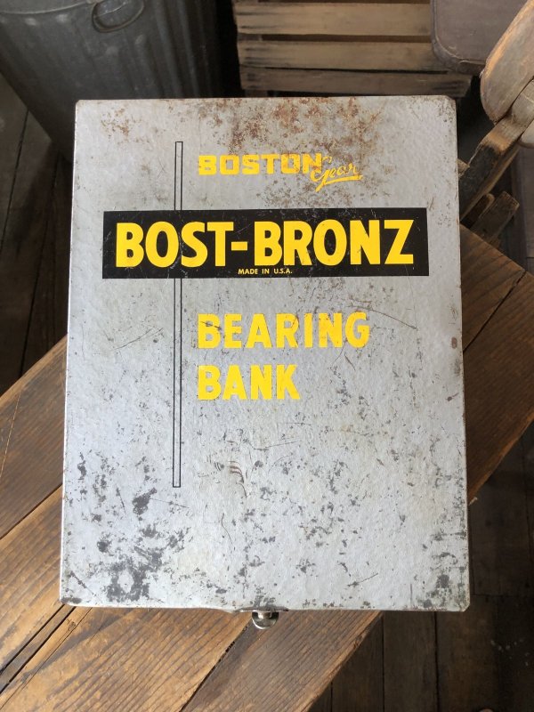 画像1: Vintage Bost-Bronz Bronze Bearings Bank Metal Cabinet (R704)