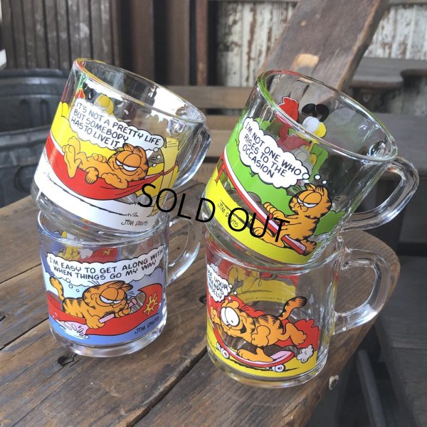 画像6: 80s Vintage ANCHOR HOCKING Glass McDonald's GARFIELD Mug Cup SET (R706)