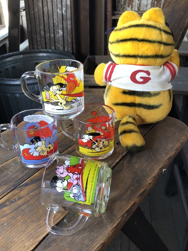 画像11: 80s Vintage ANCHOR HOCKING Glass McDonald's GARFIELD Mug Cup SET (R706)
