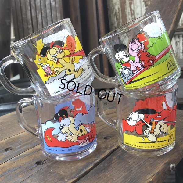 画像8: 80s Vintage ANCHOR HOCKING Glass McDonald's GARFIELD Mug Cup SET (R706)