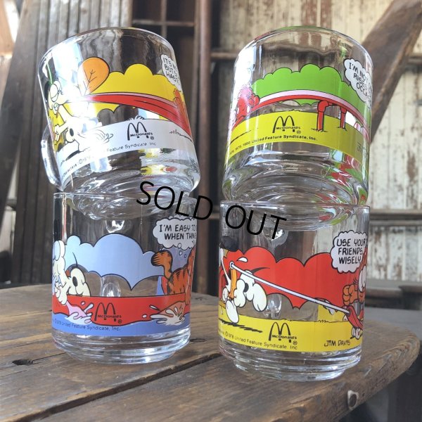 画像7: 80s Vintage ANCHOR HOCKING Glass McDonald's GARFIELD Mug Cup SET (R706)