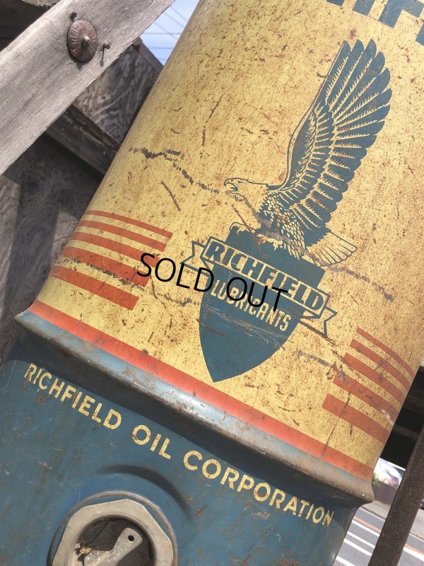 画像20: Vintage RICHFIELD Oil 115lb Drum Can (R709)