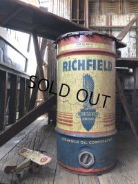 Vintage RICHFIELD Oil 115lb Drum Can (R709)