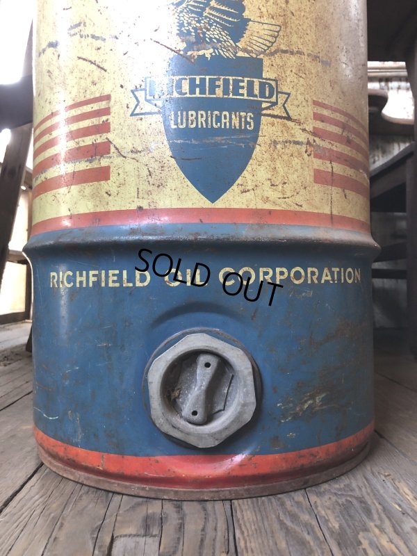 画像9: Vintage RICHFIELD Oil 115lb Drum Can (R709)