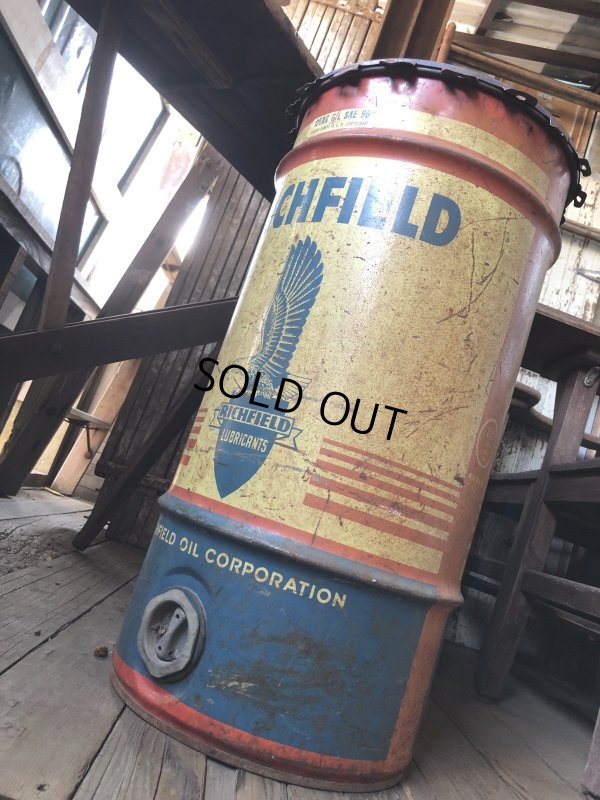 画像15: Vintage RICHFIELD Oil 115lb Drum Can (R709)