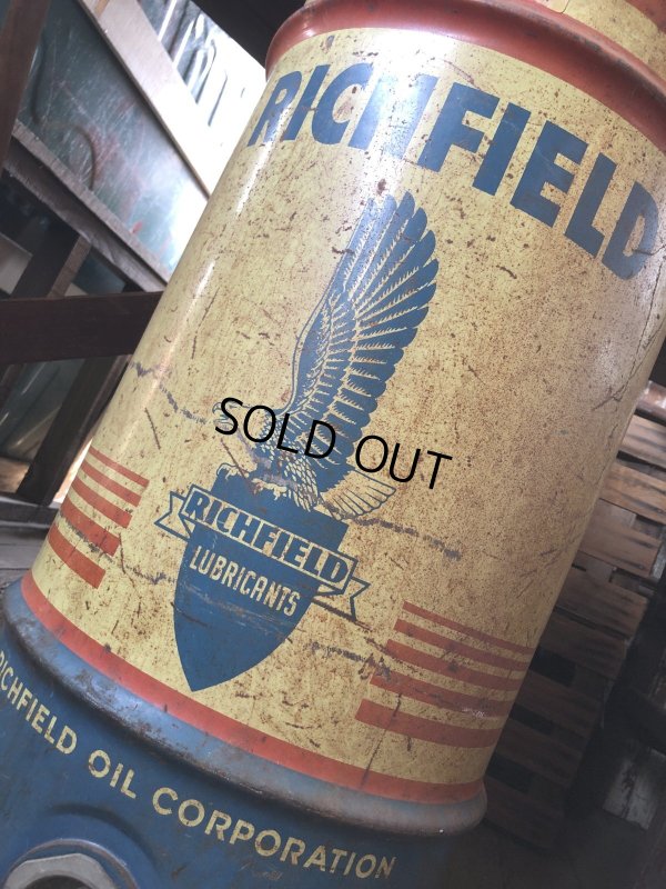 画像10: Vintage RICHFIELD Oil 115lb Drum Can (R709)