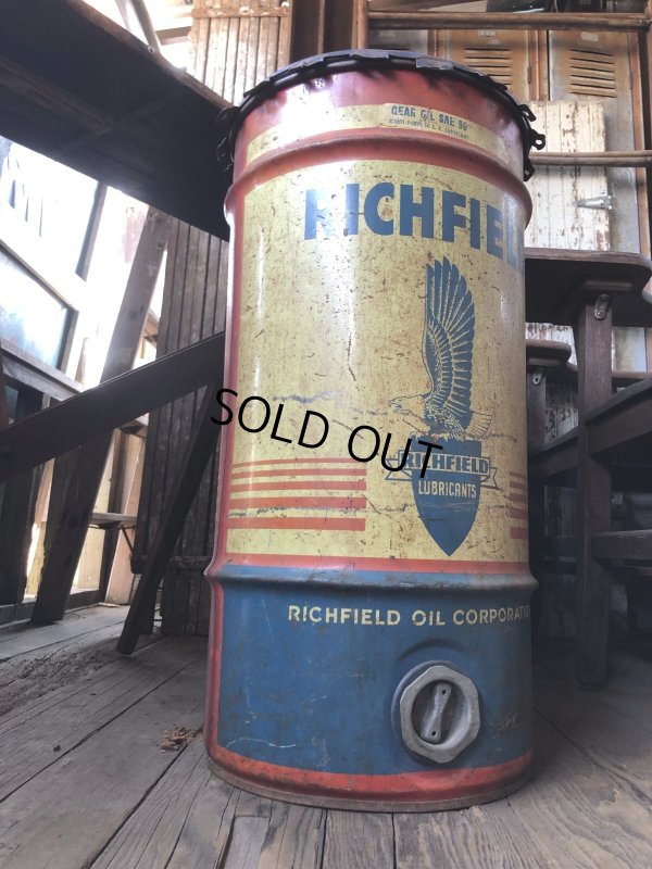 画像14: Vintage RICHFIELD Oil 115lb Drum Can (R709)