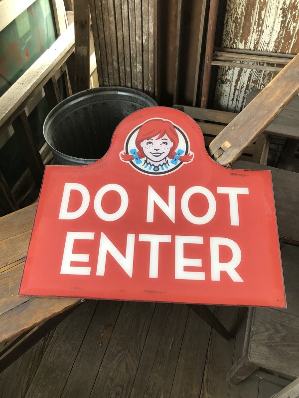 画像11: USA Wendy's Restaurant Drive Thru ENTER EXIT DO NOT ENER Sign SET (R713)