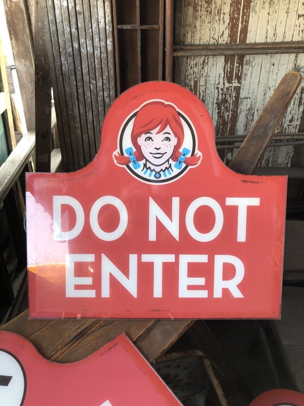 画像4: USA Wendy's Restaurant Drive Thru ENTER EXIT DO NOT ENER Sign SET (R713)