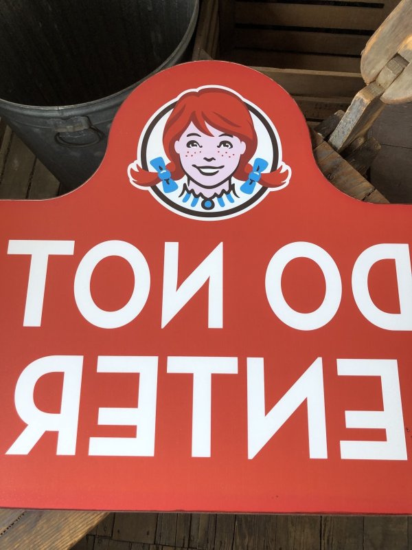画像15: USA Wendy's Restaurant Drive Thru ENTER EXIT DO NOT ENER Sign SET (R713)