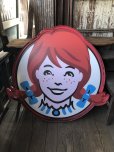 画像8: U.S.A Wendy's Restaurant Wendy Logo Huge Sign 106x115cm (R714)