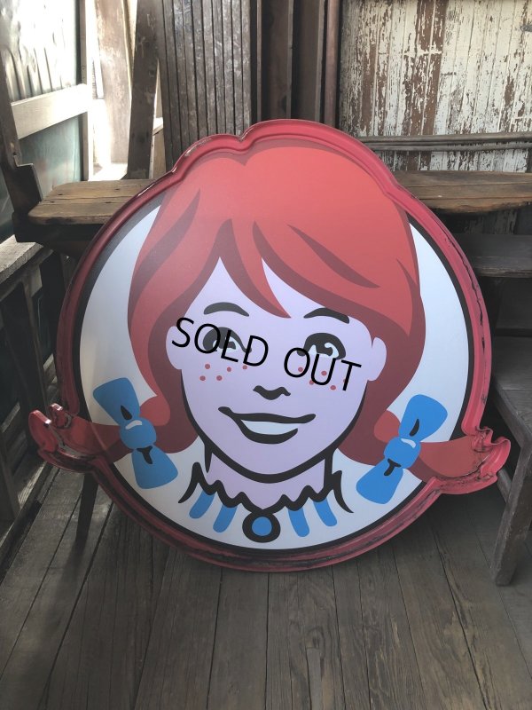 画像8: U.S.A Wendy's Restaurant Wendy Logo Huge Sign 106x115cm (R714)