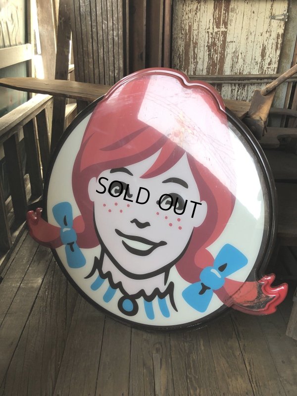 画像1: U.S.A Wendy's Restaurant Wendy Logo Huge Sign 106x115cm (R714)