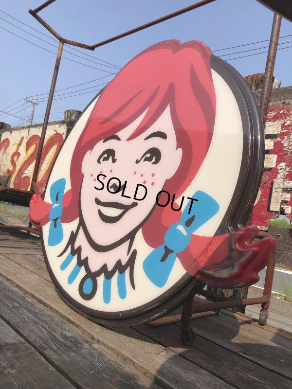 画像15: U.S.A Wendy's Restaurant Wendy Logo Huge Sign 106x115cm (R714)