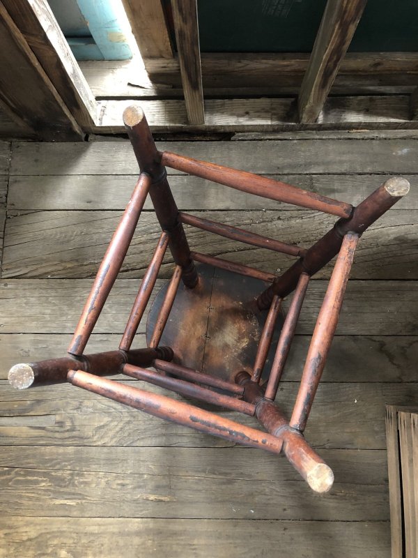 画像10: Antique Wooden BAR Stool (R717)