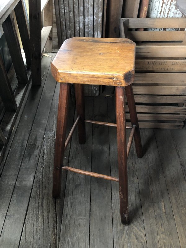 画像1: Antique Wooden BAR Stool (R716)