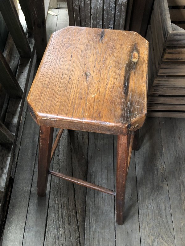 画像4: Antique Wooden BAR Stool (R716)
