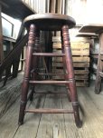画像2: Antique Wooden BAR Stool (R717) (2)
