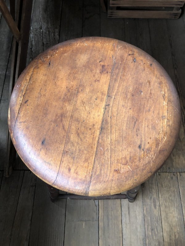 画像6: Antique Wooden BAR Stool (R717)