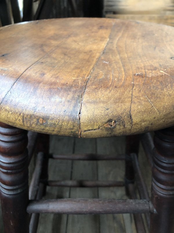 画像8: Antique Wooden BAR Stool (R717)