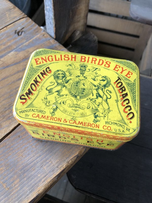 画像1: Vintage Advertising Cigarette Smoking Tobacco Tin Can ENGLISH BIRD'S EYE  (R722)