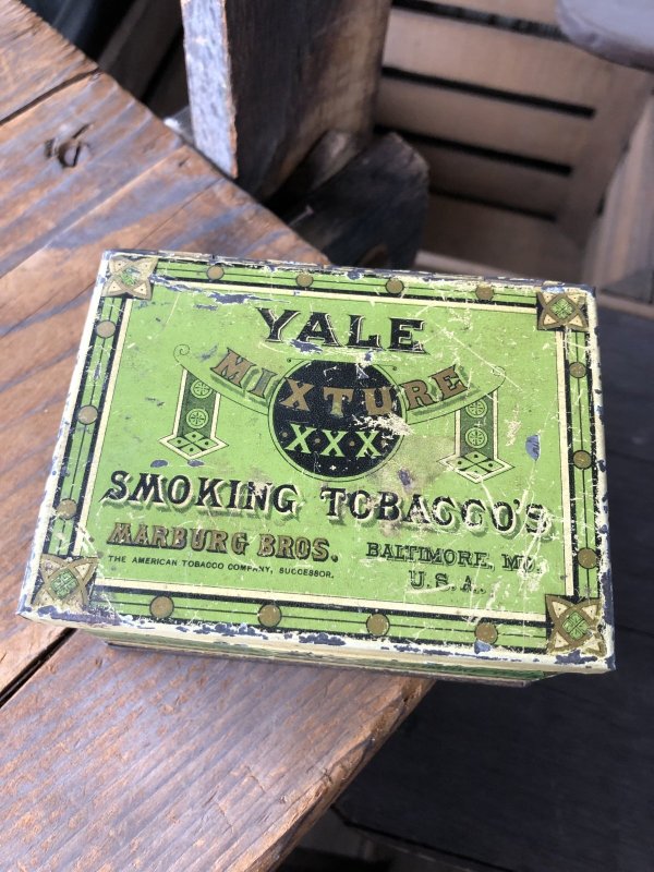 画像1: Vintage Advertising Cigarette Smoking Tobacco Tin Can YALE  (R721)