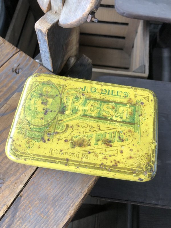 画像1: Vintage Advertising Cigarette Smoking Tobacco Tin Can J.G. DILL'S BEST CUT PLUG. (R719)